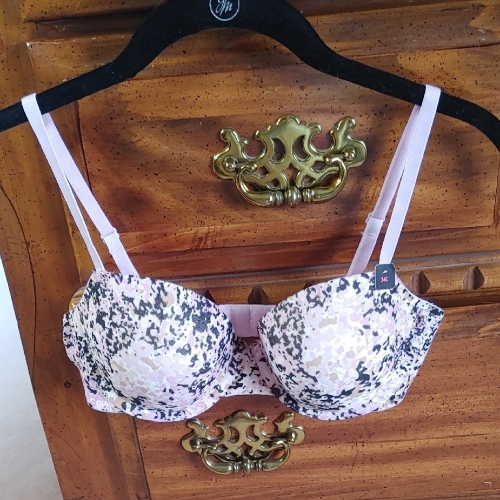 Nwt La Senza Purple Cammo Print Remix Lightly Lined Demi Bra 34C